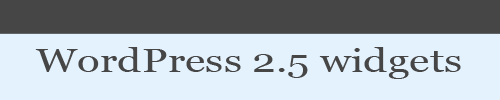 WordPress 2.5 Widgets