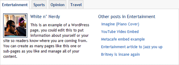 Post list tabs for the Structure WordPress theme Post list tabs for the Structure WordPress theme