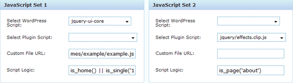 WordPress Plugin: JavaScript Logic Settings