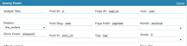 Query Posts WordPress Widget