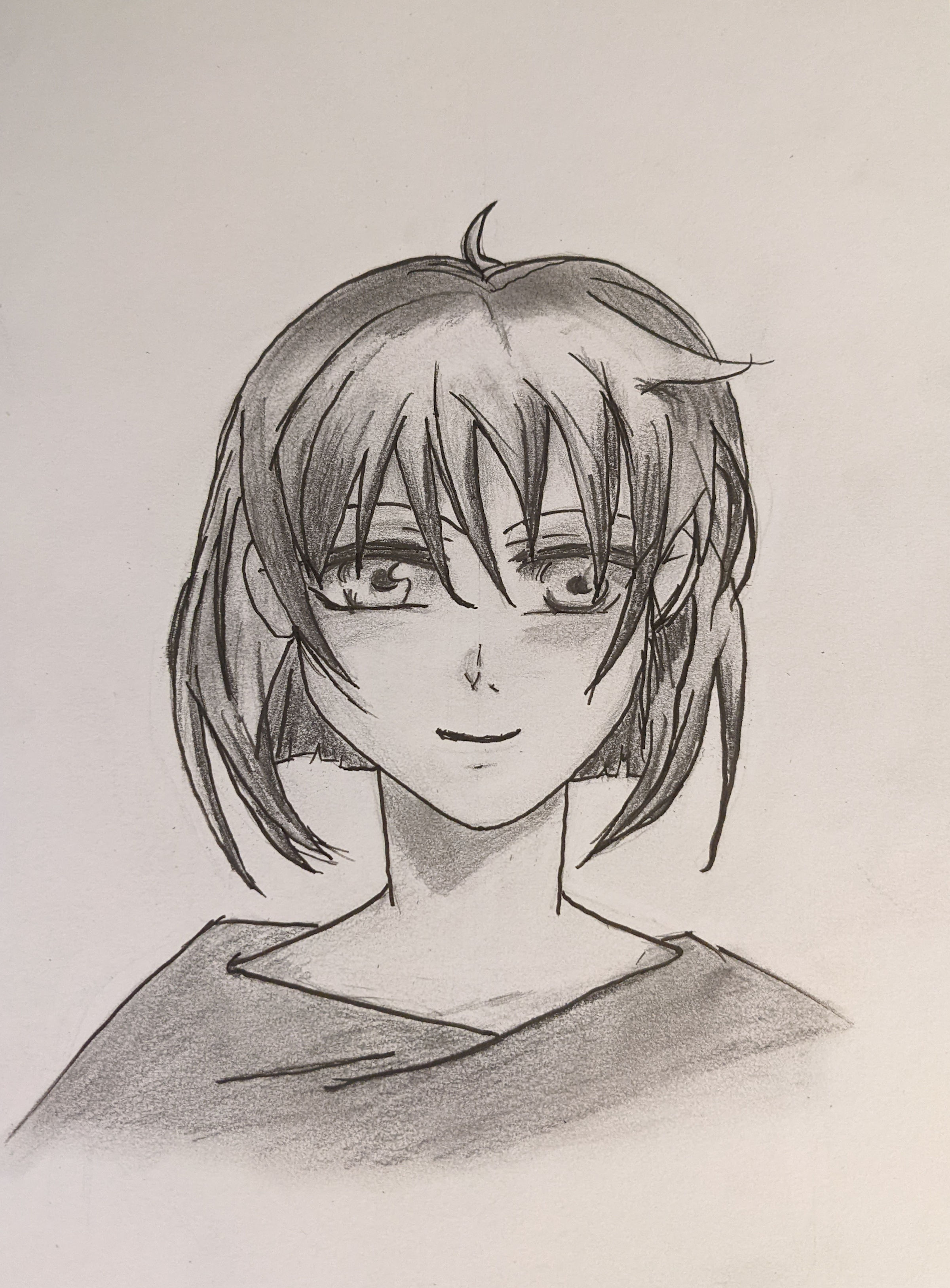 Young adult female manga character with short, dark hair.