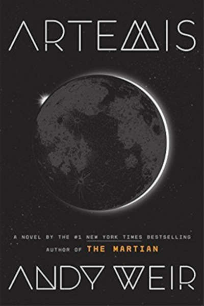 Cover of Artemis, a novel, featuring the moon.