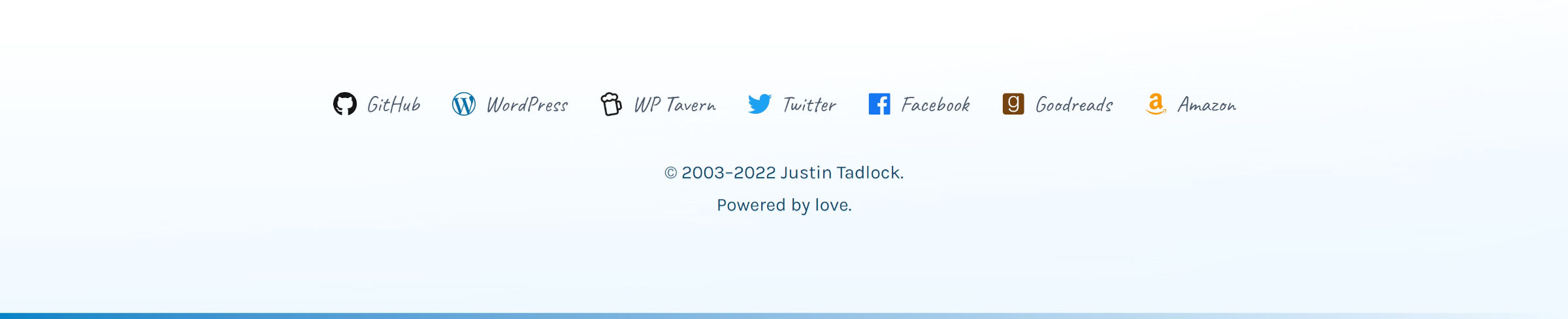 Screenshot of the site’s footer.